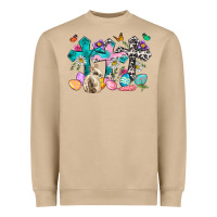 Mushroom Western rabbit with Cross and flowers Heavyweight Sweatshirt - Neo Western