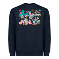 Navy Western rabbit with Cross and flowers Heavyweight Sweatshirt - Neo Western