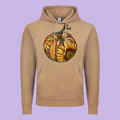 Sunflower Pumpkin Vintage Hoodie Designed By Ranaportraitstore