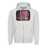 Dove Grey racing leopard background Zipper Hoodie - Jasminsmagicworld