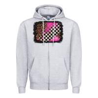 Heather Grey racing leopard background Zipper Hoodie - Jasminsmagicworld