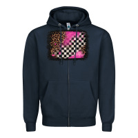 Navy racing leopard background Zipper Hoodie - Jasminsmagicworld