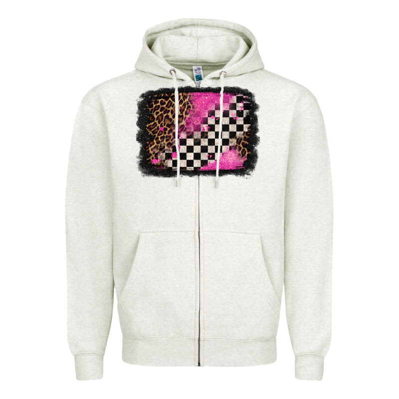Racing Leopard Background Zipper Hoodie by Jasminsmagicworld | Teevron