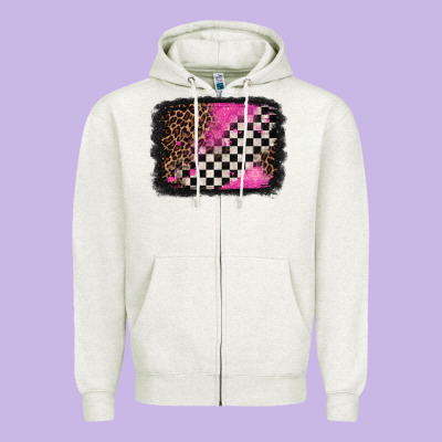 Racing Leopard Background Zipper Hoodie Designed By Jasminsmagicworld