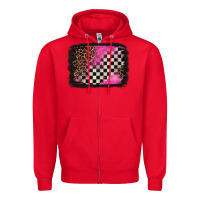 Red racing leopard background Zipper Hoodie - Jasminsmagicworld