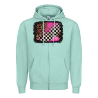 Seafoam racing leopard background Zipper Hoodie - Jasminsmagicworld