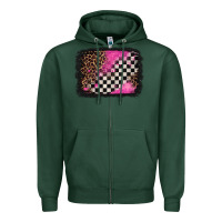 Sports Green racing leopard background Zipper Hoodie - Jasminsmagicworld