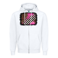 White racing leopard background Zipper Hoodie - Jasminsmagicworld