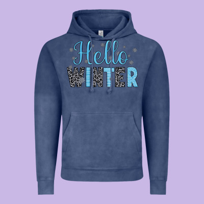 Hello Winter Vintage Hoodie Designed By Jahusdesignshop
