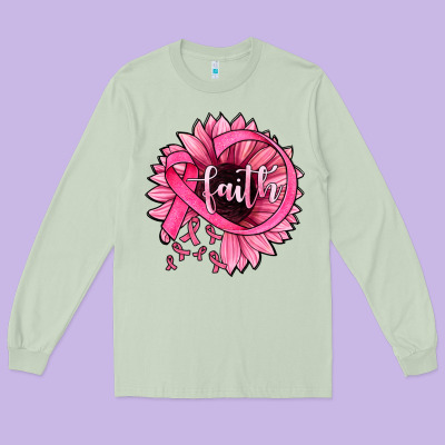 Sunflower Faith Long Sleeve Tee Designed By Jahusdesignshop