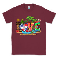 Burgundy love dominican republic Classic Tee - AdoDesignShop