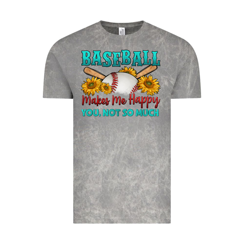 Baseball Makes Me Happy You, Not So Much Vintage Tee by HRA Design Shop | Teevron