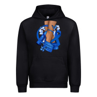 Black Colon Cancer diva blue ribbon Urban Hoodie - NancyCooperArtShop