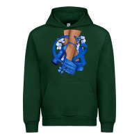 Forest Green Colon Cancer diva blue ribbon Urban Hoodie - NancyCooperArtShop