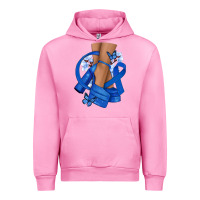 Fuchsia Pink Colon Cancer diva blue ribbon Urban Hoodie - NancyCooperArtShop