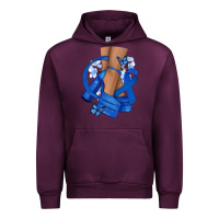 Mauve Wine Colon Cancer diva blue ribbon Urban Hoodie - NancyCooperArtShop