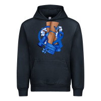 Navy Colon Cancer diva blue ribbon Urban Hoodie - NancyCooperArtShop