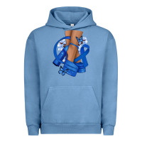 Pigment Pebble Blue Colon Cancer diva blue ribbon Urban Hoodie - NancyCooperArtShop