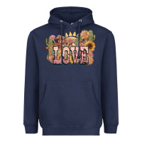 Navy love horse western floral Heavyweight Hoodie - NancyCooperArtShop