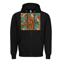 Black highland cow turquoise gemstones western patterns Zipper Hoodie - BarkalooDesign