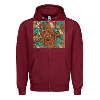 Burgundy highland cow turquoise gemstones western patterns Zipper Hoodie - BarkalooDesign