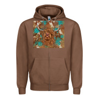 Chestnut highland cow turquoise gemstones western patterns Zipper Hoodie - BarkalooDesign