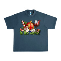 Midnight Navy joy to the world christmas wine Urban Heavy Tee - FaDigitalArtStudio