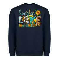 Navy living on lake time Heavyweight Sweatshirt - HRA Design Shop