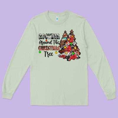 Rocking Around The Christmas Tree Long Sleeve Tee Designed By Jahusdesignshop