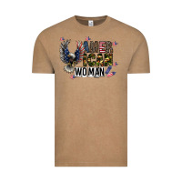 Vintage Coffee american woman Vintage Tee - CowhideDigitalArt