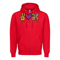 Red peace love mardi gras Zipper Hoodie - Jasminsmagicworld