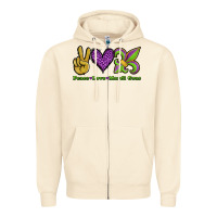 Sandshell peace love mardi gras Zipper Hoodie - Jasminsmagicworld