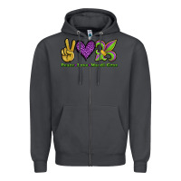 Smoke peace love mardi gras Zipper Hoodie - Jasminsmagicworld