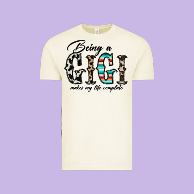 Being A Gigi Makes My Life Complate Vintage Tee Designed By Cowhidedigitalart