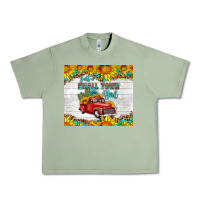 Oil Green just a small town girl with car Urban Heavy Tee - HRA Design Shop
