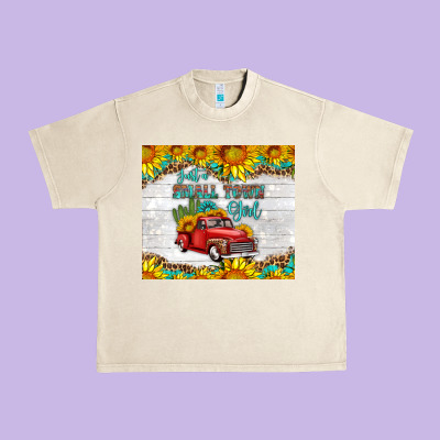 Just A Small Town Girl With Car Urban Heavy Tee Designed By Hra Design Shop