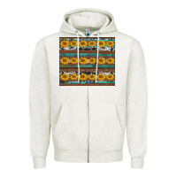 Oatmeal Heather sunflowers leopard cowhide turquoise Zipper Hoodie - BarkalooDesign