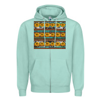 Seafoam sunflowers leopard cowhide turquoise Zipper Hoodie - BarkalooDesign