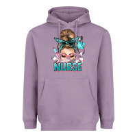 Lavender nurse life messy bun Heavyweight Hoodie - NancyCooperArtShop