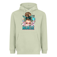 Matcha nurse life messy bun Heavyweight Hoodie - NancyCooperArtShop