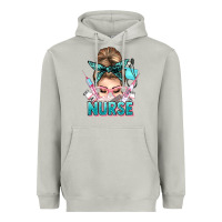 Moon Dust nurse life messy bun Heavyweight Hoodie - NancyCooperArtShop