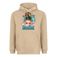 Mushroom nurse life messy bun Heavyweight Hoodie - NancyCooperArtShop