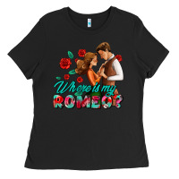 Black where is my romeo Ladies Tee - AdoDesignShop