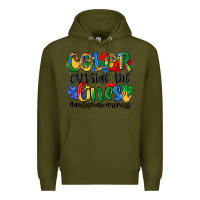Army Green color outside the lines Premium Hoodie - Artiststas
