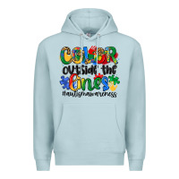 Blue Mist color outside the lines Premium Hoodie - Artiststas