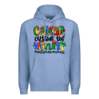 Colony Blue color outside the lines Premium Hoodie - Artiststas