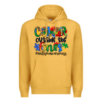 Mustard color outside the lines Premium Hoodie - Artiststas