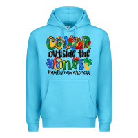 Ocean Blue color outside the lines Premium Hoodie - Artiststas
