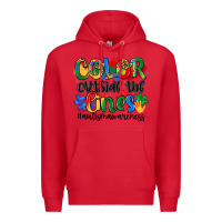 Red color outside the lines Premium Hoodie - Artiststas