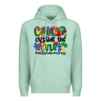 Seafoam color outside the lines Premium Hoodie - Artiststas